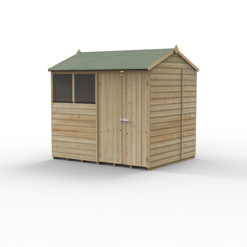 Beckwood 8×6 Reverse Apex Shed – 2 Windows – Double Door with Installation 5013053198506 2